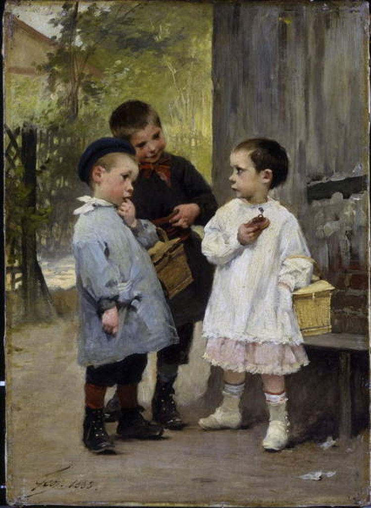 Detail of Give Me A Bite, 1883 by Henri Jules Jean Geoffroy