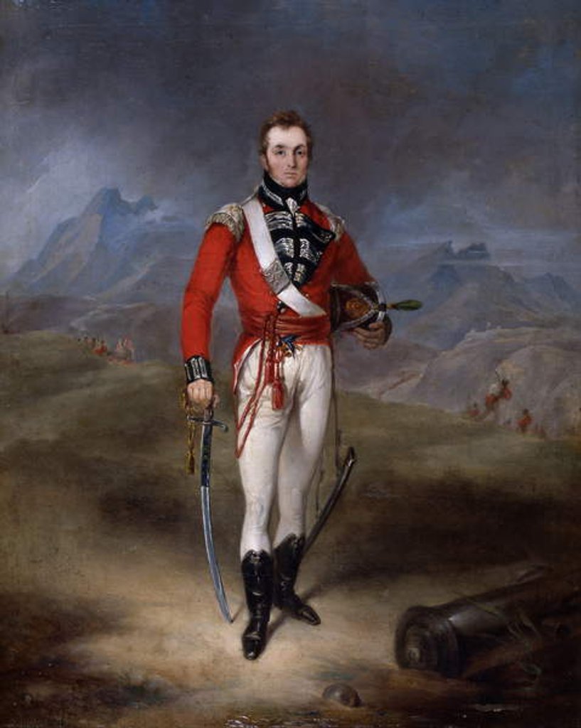 Detail of Portrait of Major Lambert Brabazon Urmston, wearing the uniform of the 45th Regiment by Robert Lucas West