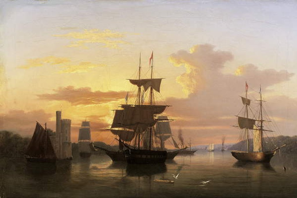 Detail of Evening on the River Lee, Below Blackrock Castle, Co. Cork by George Mounsey Wheatley Atkinson