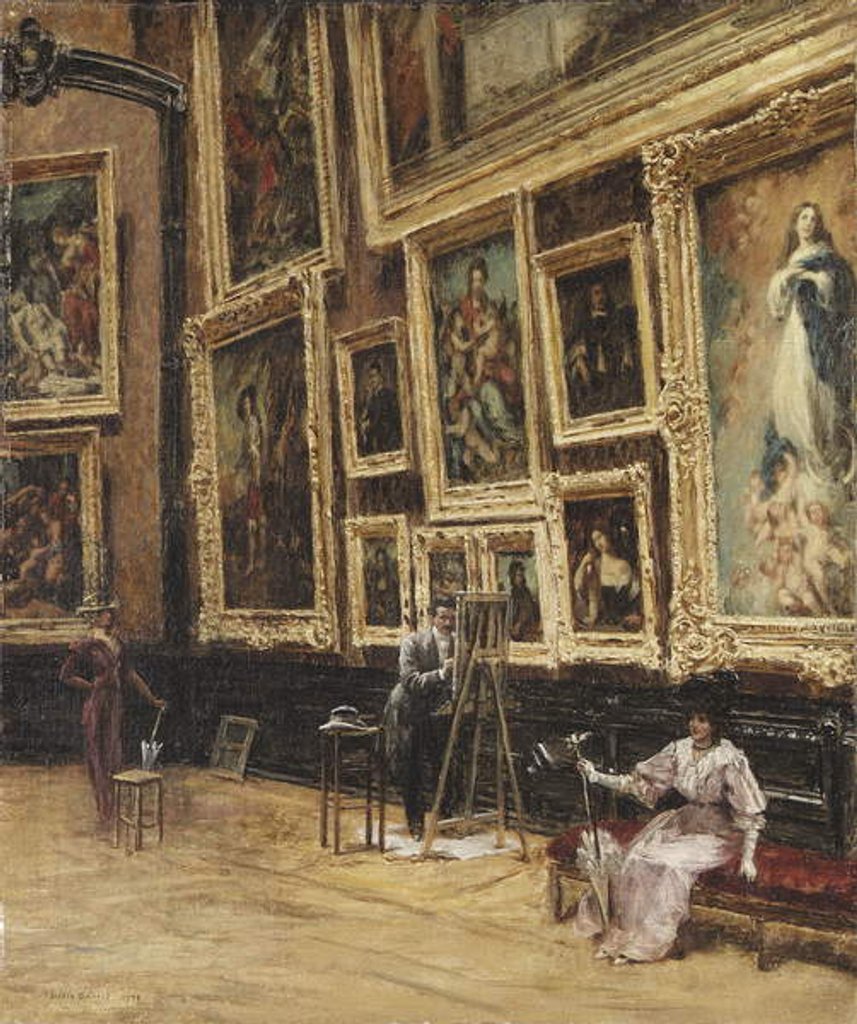 Detail of In the Louvre, 1898 by Louis Beraud