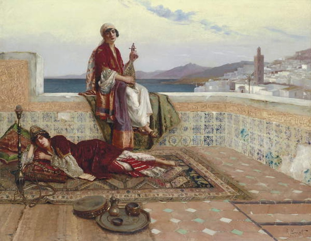 Detail of On the Terrace, Tangiers by Rudolphe Ernst