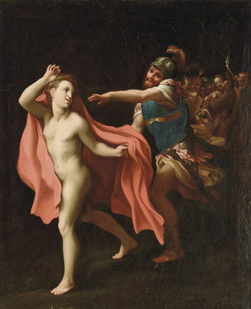 Detail of The Betrayal of Christ, with a soldier in pursuit of Mark the Evangelist by Correggio