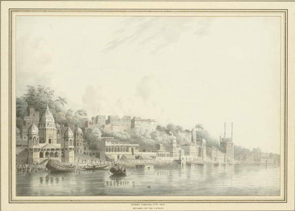 Detail of Benares on the River Ganges by Hubert Cornish