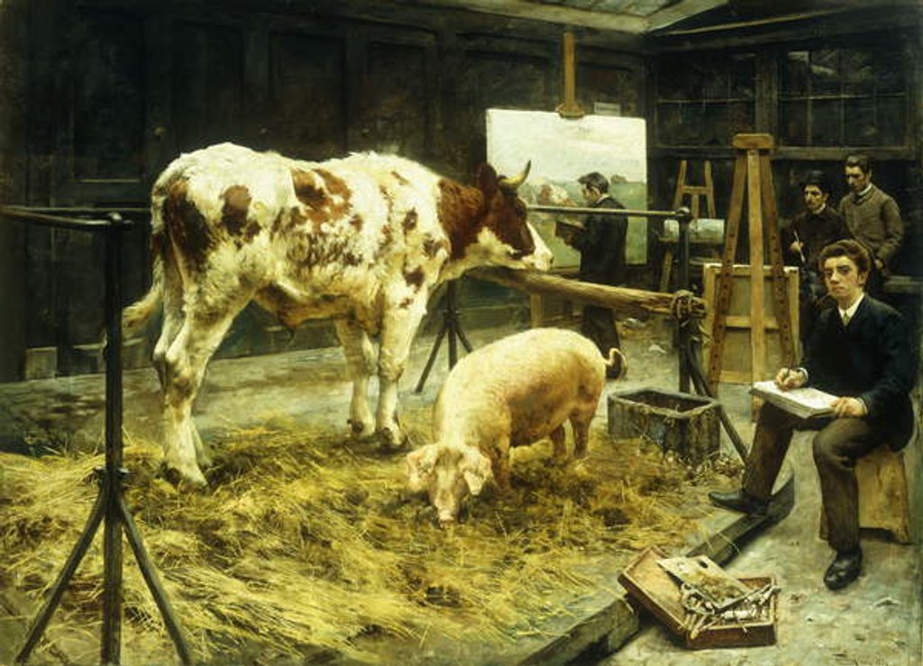 Detail of The Animal Painters, 1889 by J. de Pooter