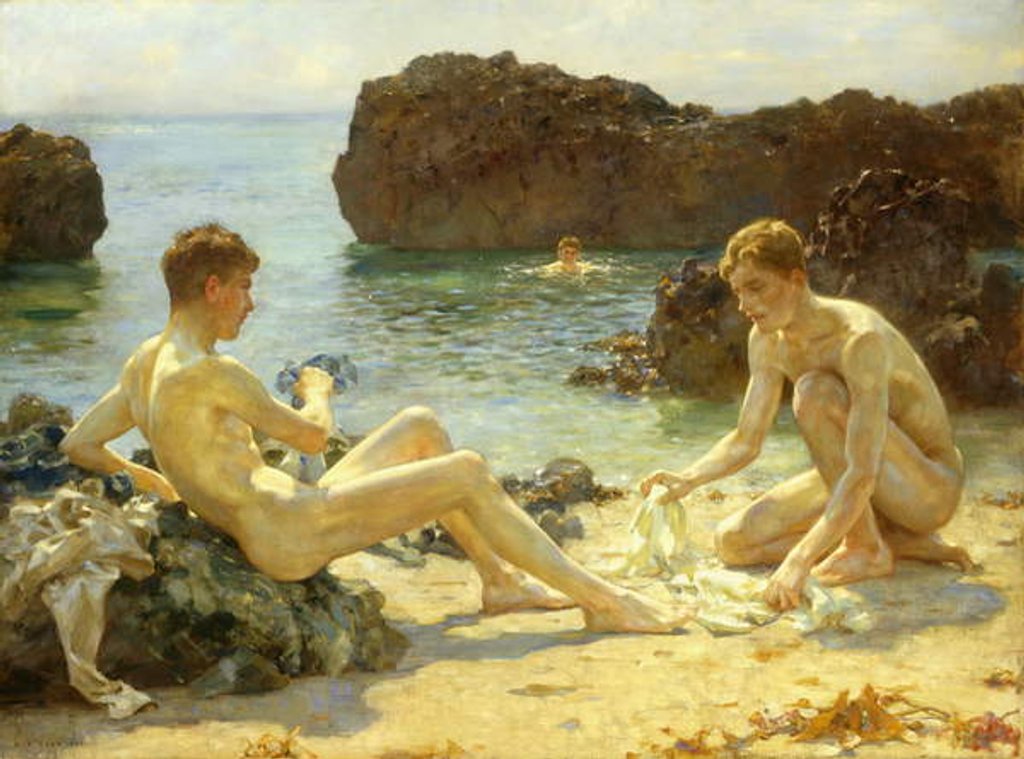 Detail of The Sun Bathers, 1927 by Henry Scott Tuke