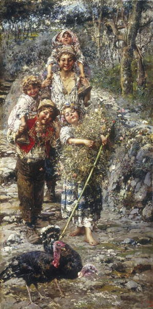 Detail of Children with Turkeys by Vicenzo Irolli