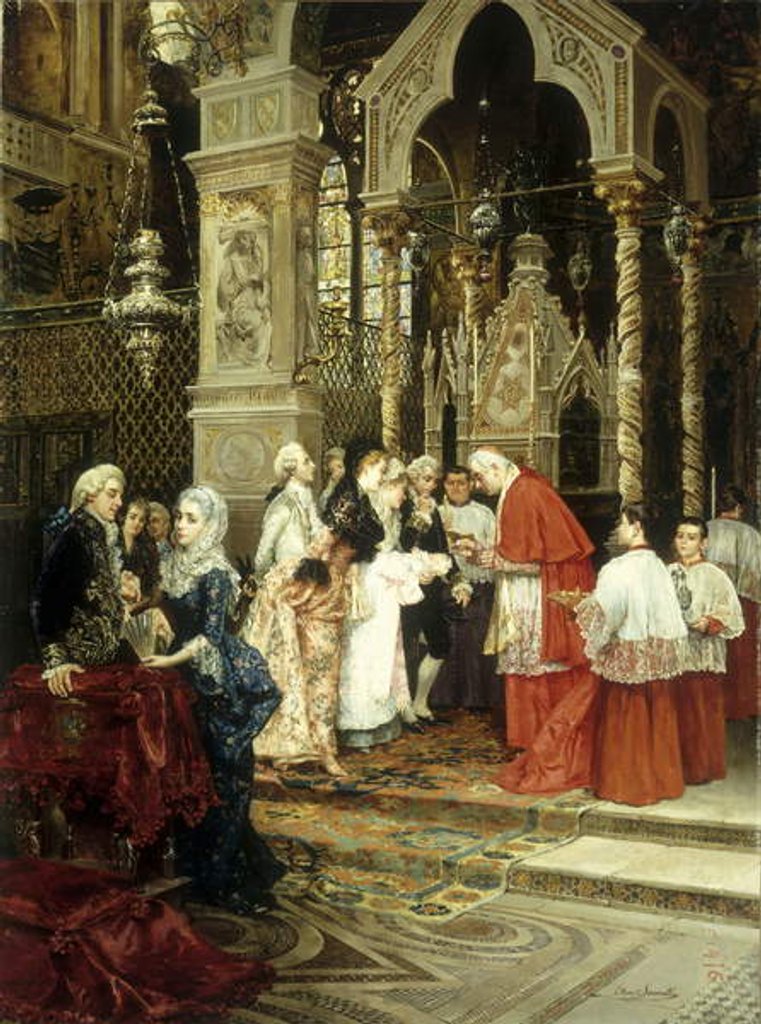 Detail of The Christening by Ettore Simonetti