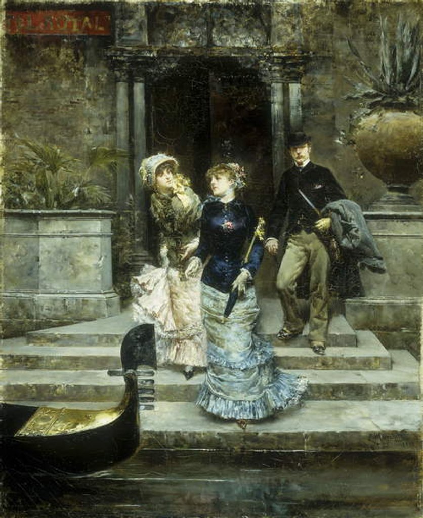 Detail of Departure from the Hotel Royal, Venice, 1881 by Ludovico Marchetti