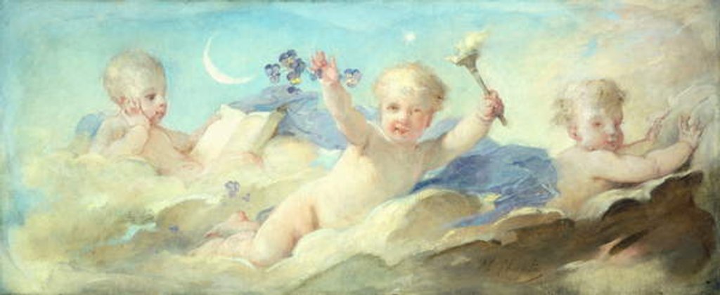 Detail of Putti frolicking in the Clouds by Charles Joshua Chaplin