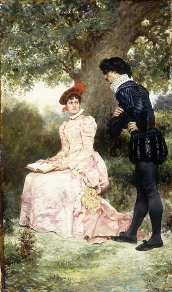 Detail of A Courting Couple, 1880 by Jules Arsene Garnier