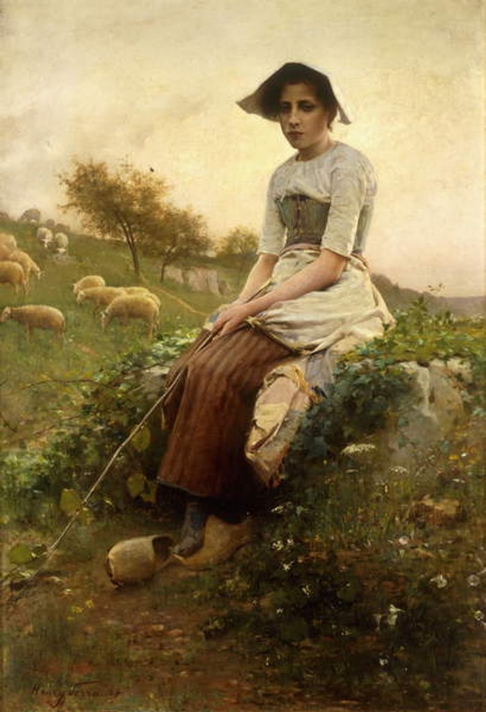 Detail of The Shepherdess by Henry Paul Perrault