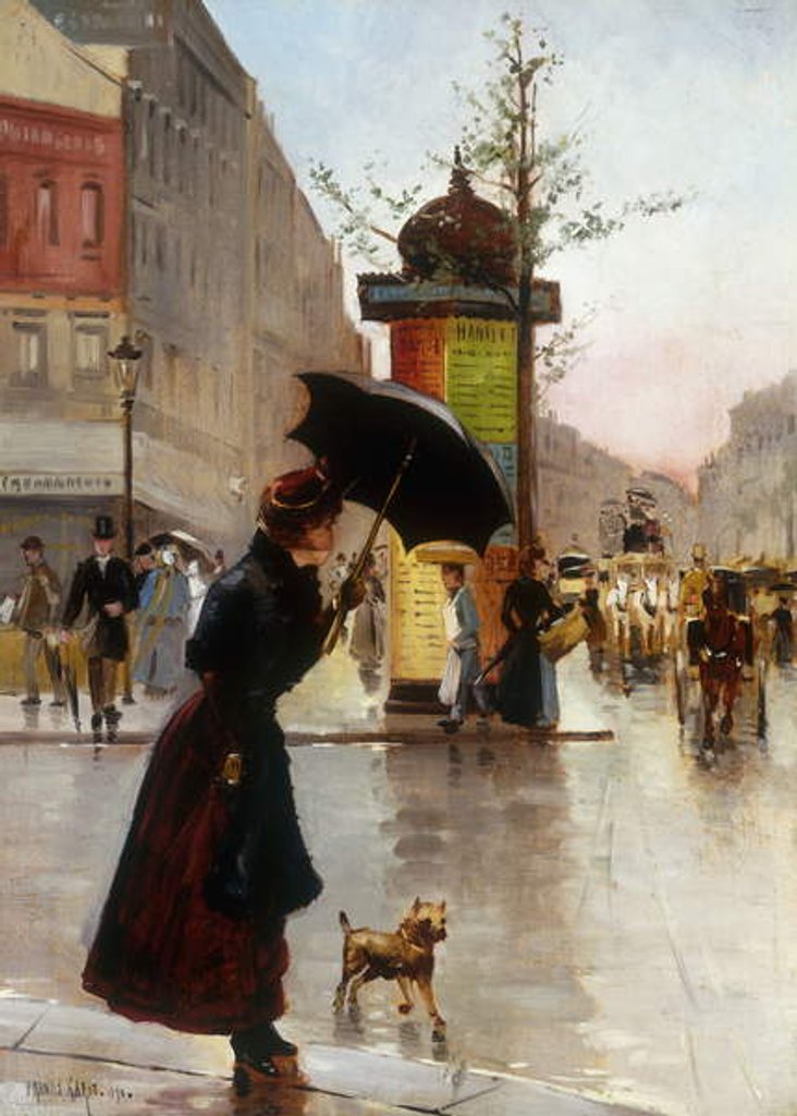 Detail of Paris Street Scene, 1890 by Francis Garat