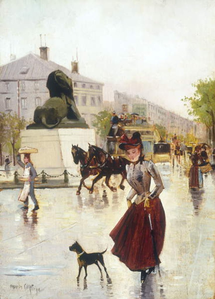 Detail of Paris Street Scene, 1890 by Francis Garat