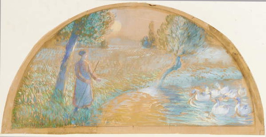 Detail of The Goose Girl, 1890 by Camille Pissarro