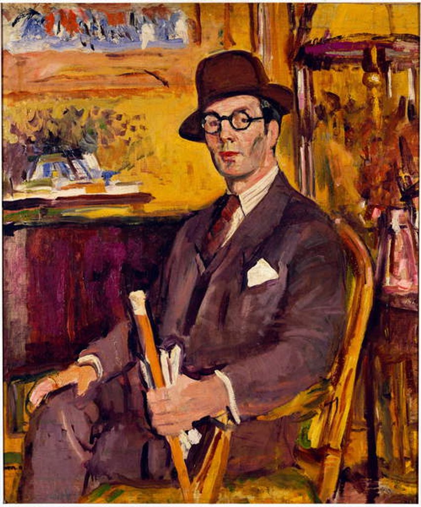 Detail of The Malacca Cane, a Portrait of Duncan Macdonald, Esq., Seated by George Leslie Hunter