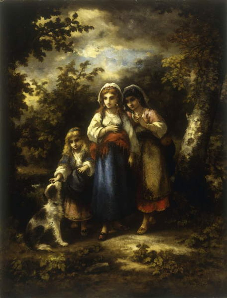 Detail of The Ramblers, 1876 by Narcisse Virgile Diaz de la Pena