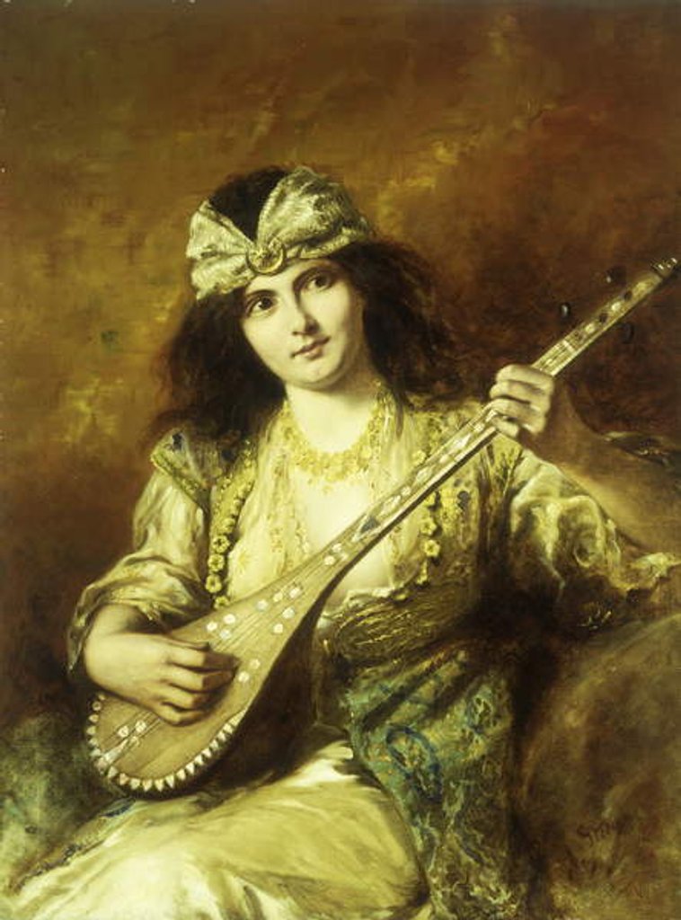 Detail of Odalisque with a Mandolin by Agapit Stevens