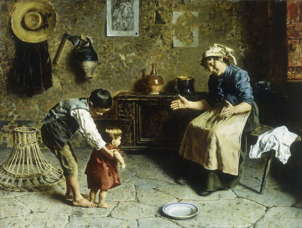 Detail of The First Steps by Eugenio Zampighi