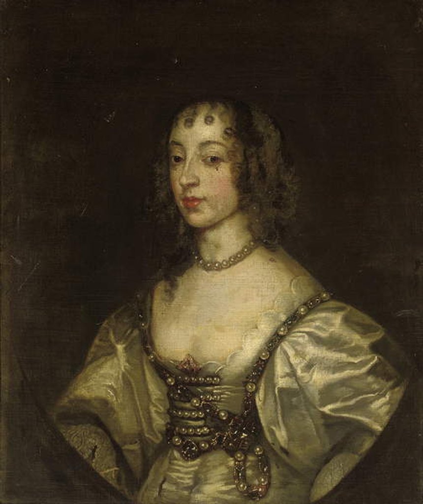 Detail of Portrait of Queen Henrietta Maria by Anthony van Dyck
