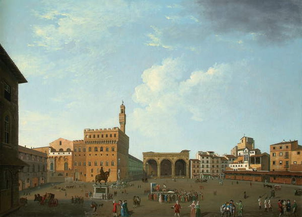 Detail of View of the Piazza della Signoria, Florence by Thomas Patch