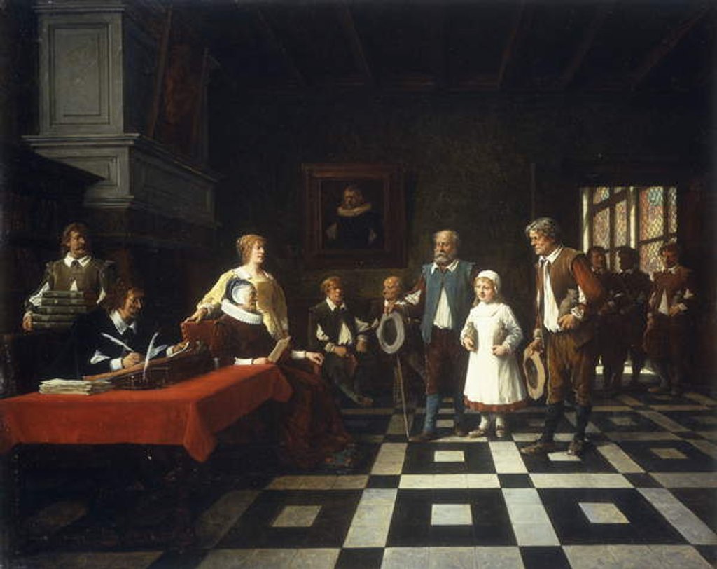 Detail of At the Tax Collector's, 1889 by Benjamin Eugene Fichel