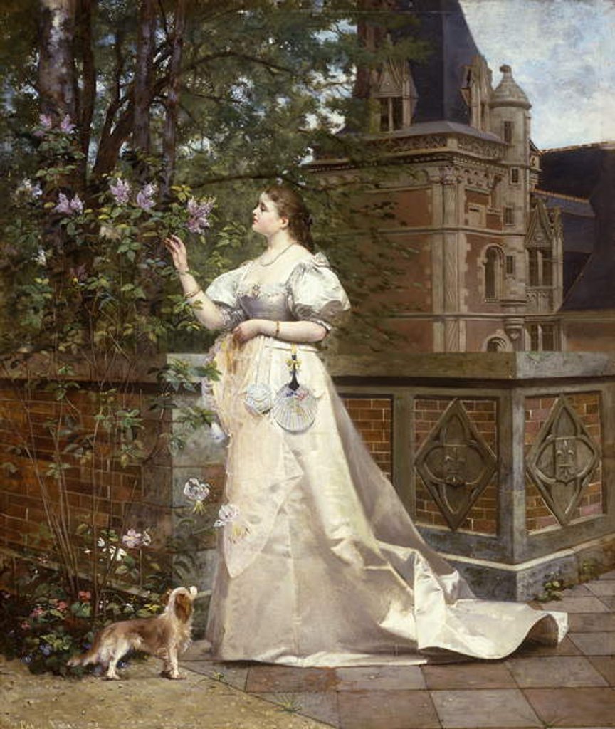 Detail of Picking Lilacs, 1874 by Paul Alphonse Viry