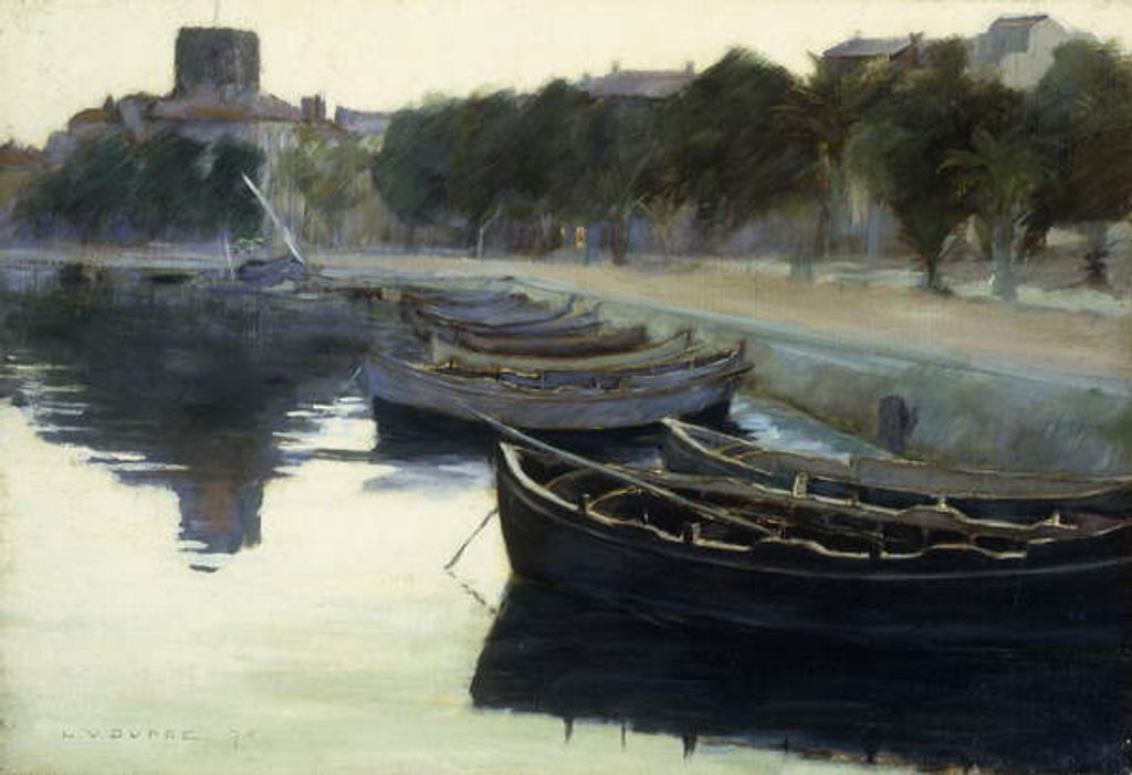 Detail of Boats at their Moorings, 1876 by Victor Dupre