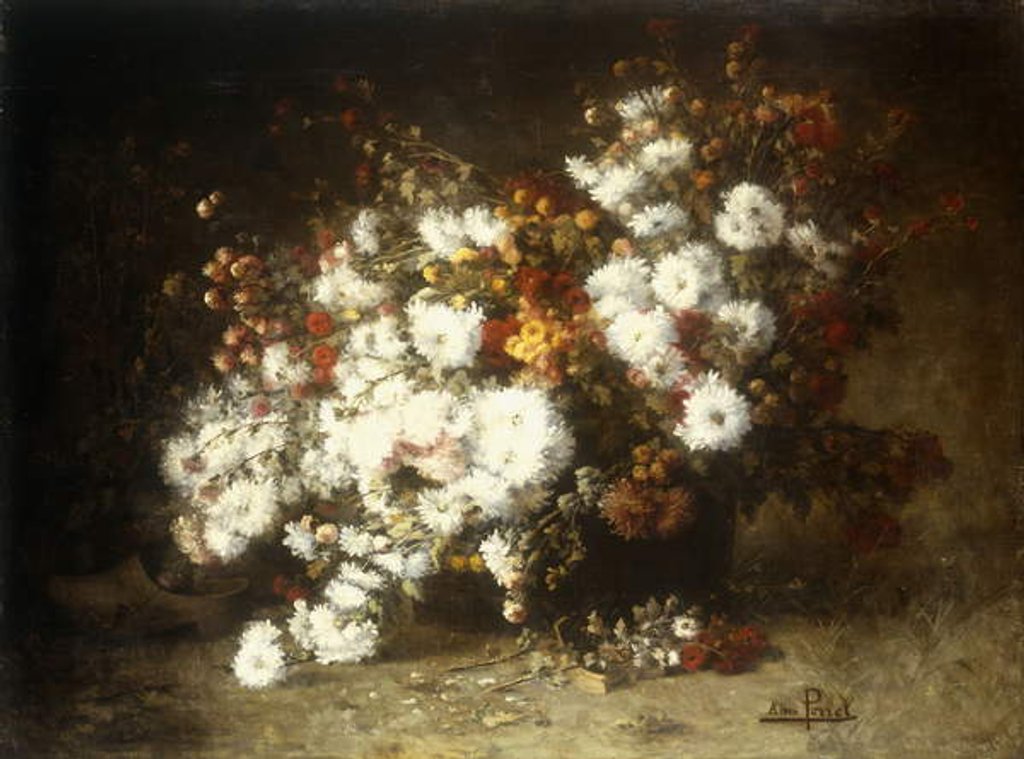 Detail of Still life of flowers by Aime Perret