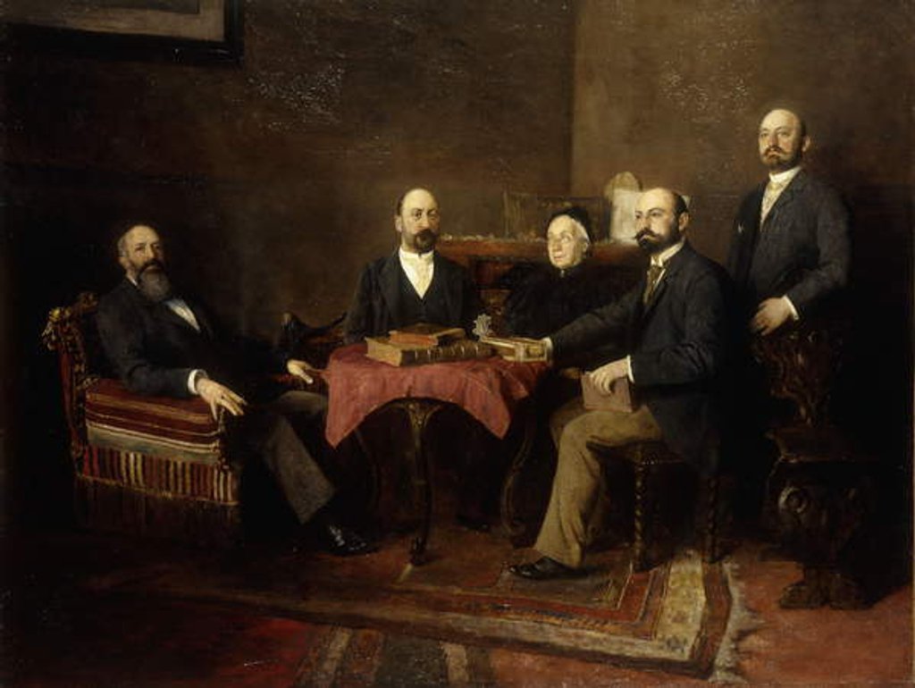 Detail of A Viennese Family Portrait by Kaufmann Isidor (1853-1921)