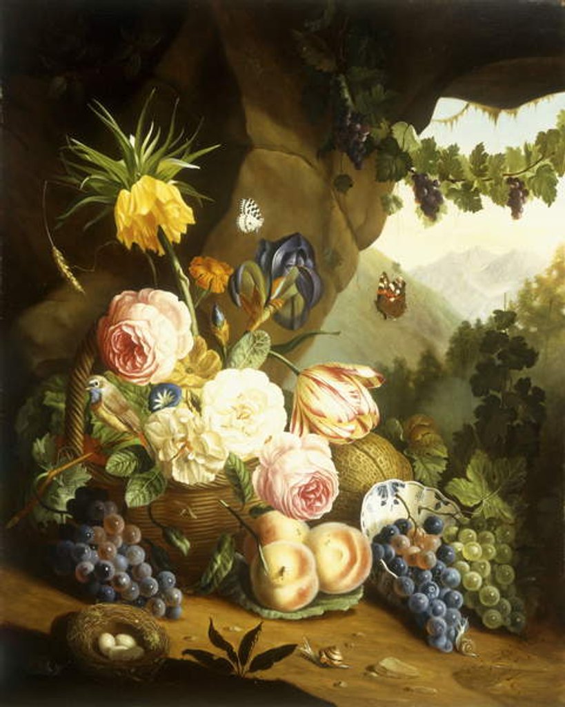 Detail of Still life with assorted flowers by Josef Holstayn