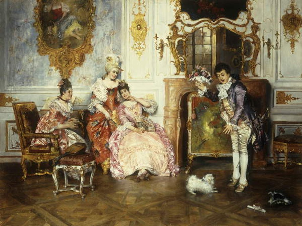 Detail of The Interrupted Proposal, 1889 by Leopold Schmutzler