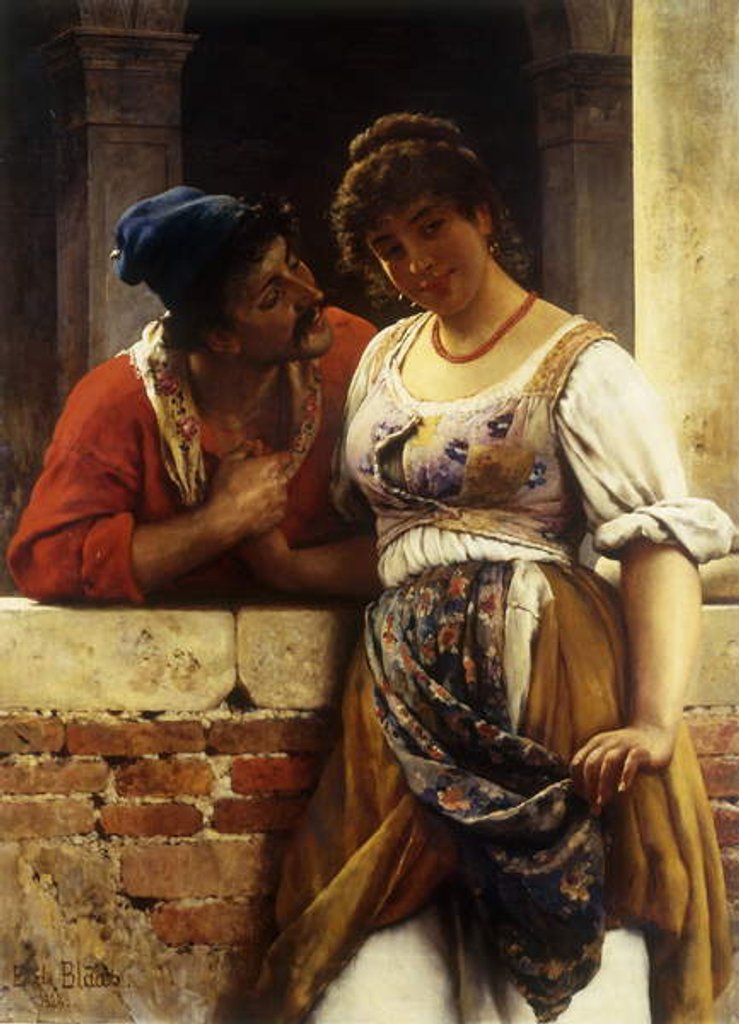 Detail of The Proposal, 1888 by Eugen von Blaas
