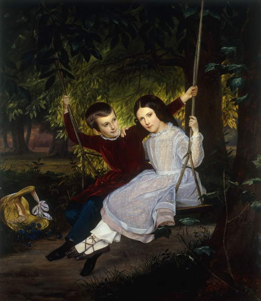 Detail of Alexander and Fanny on a Swing, 1847 by Just Jean Christian Holm