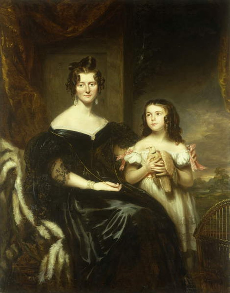 Detail of Portrait of an Elegant Lady and her Daughter by John Watson Gordon