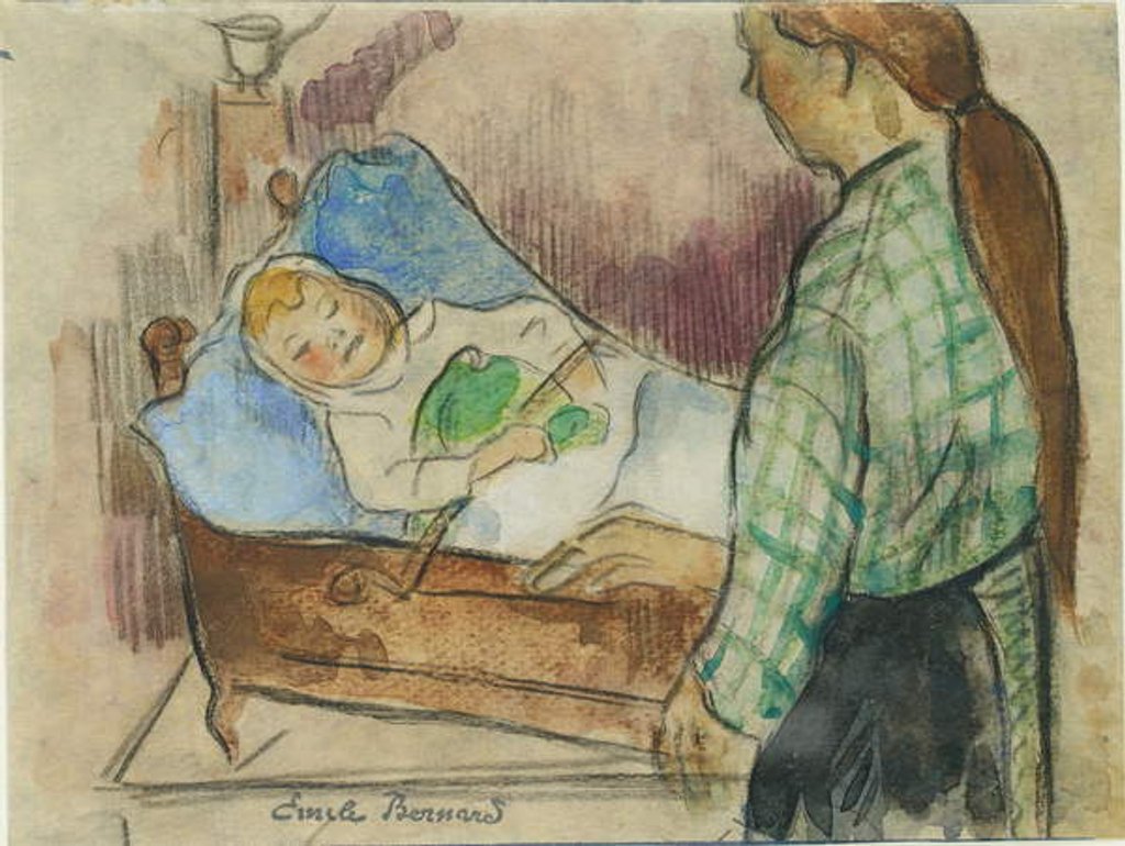 Detail of Bedtime by Emile Bernard
