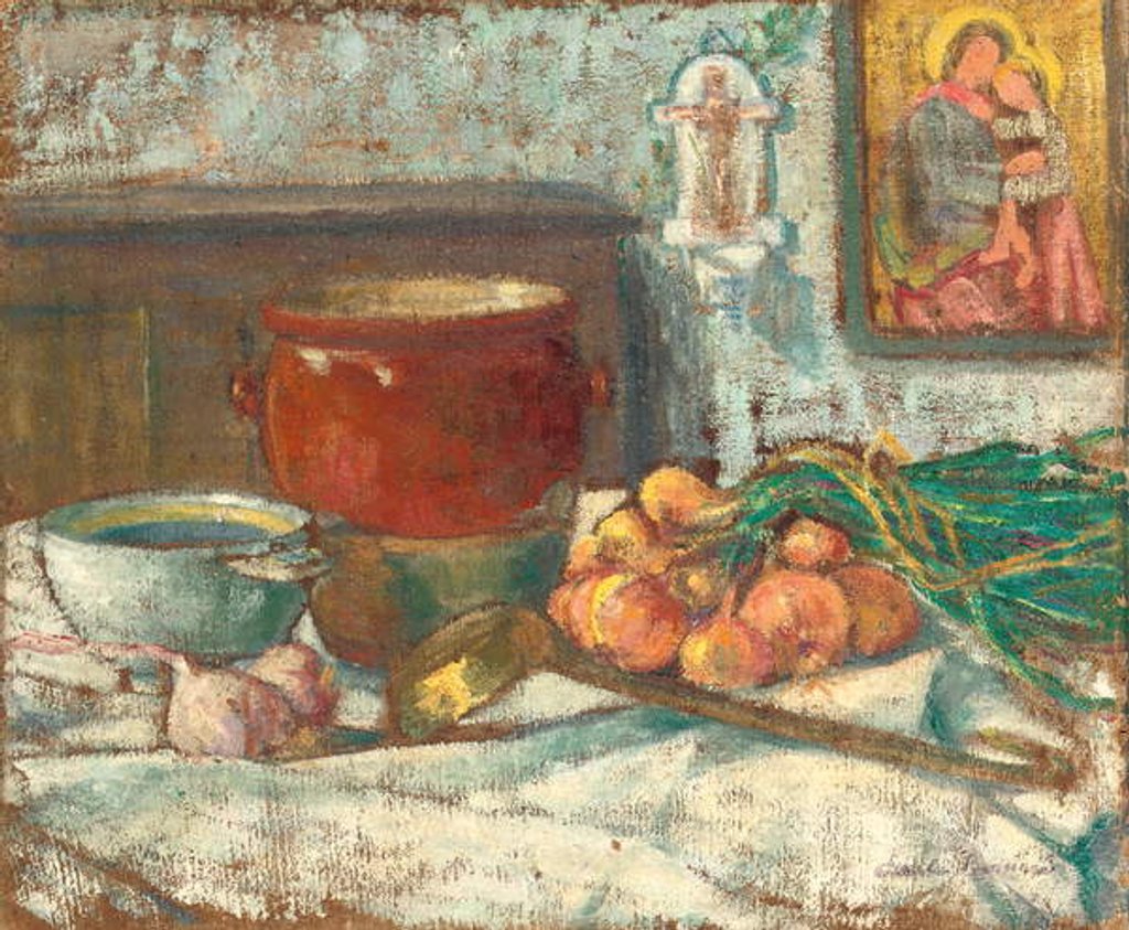 Detail of Still life with onions, 1889 by Emile Bernard