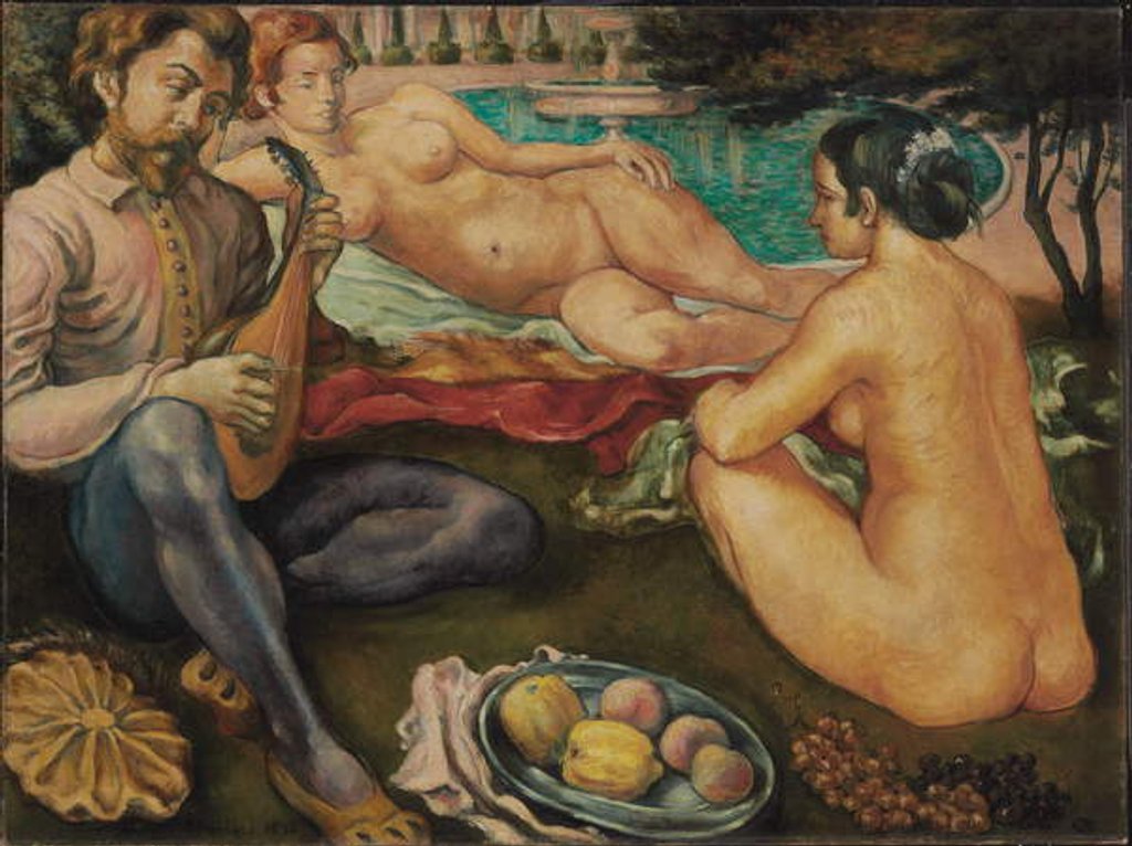 Detail of Court of Love, 1890 by Emile Bernard