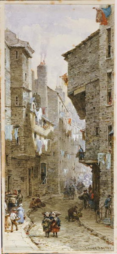 Detail of Street scene in Edinburgh by Louise Ingram Rayner