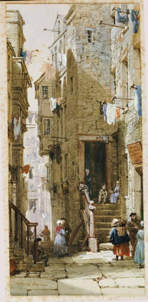 Detail of Street scene in Edinburgh by Louise Ingram Rayner