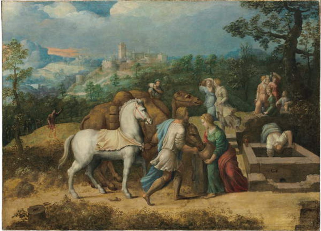Detail of Rebecca at the Well by Girolamo da Treviso II (1497-1544)