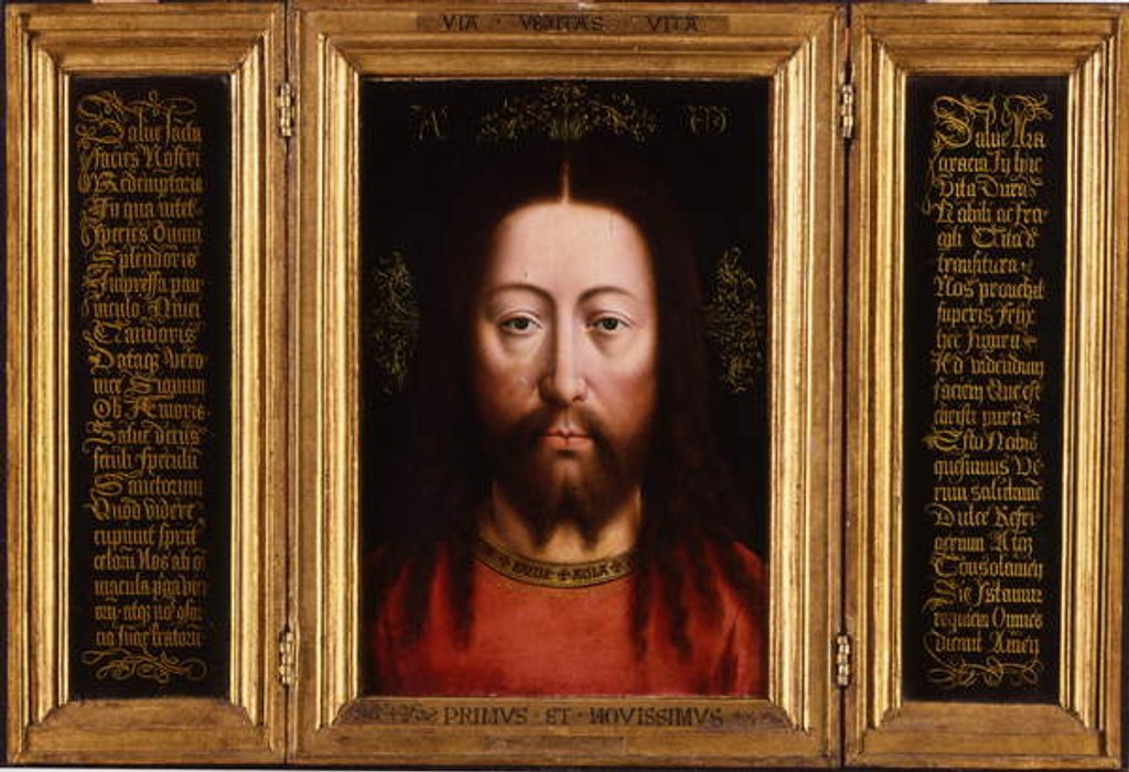 Detail of Triptych: Christ as Salvator Mundi by Jan van Eyck