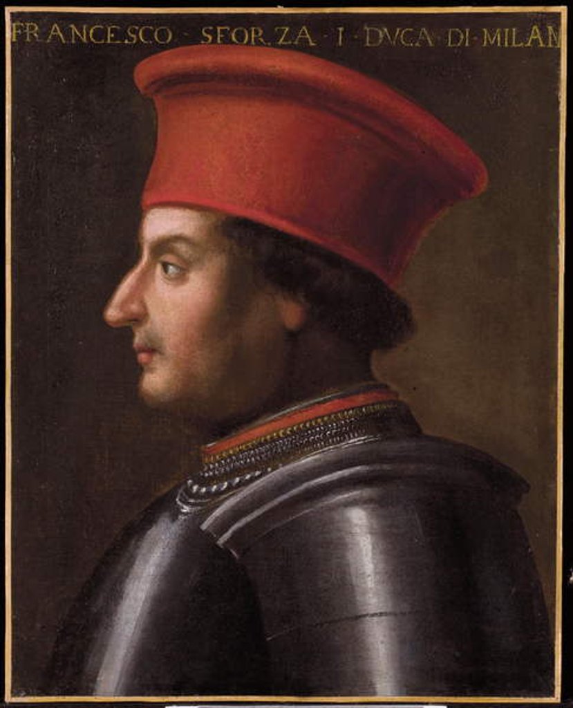 Detail of Portrait of Francesco Sforza by Giovanni (style of) Bellini