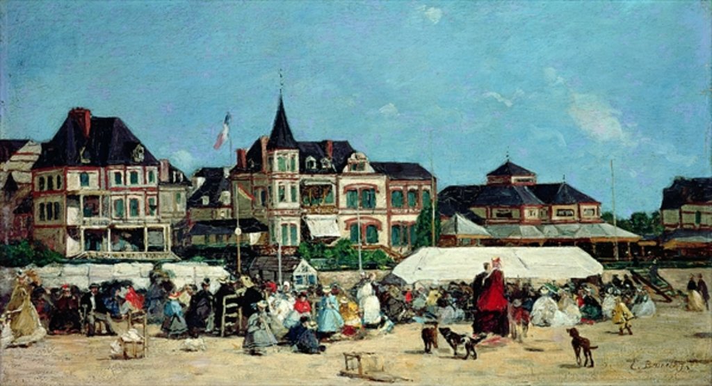 Detail of Casino de Trouville by Eugene Louis Boudin