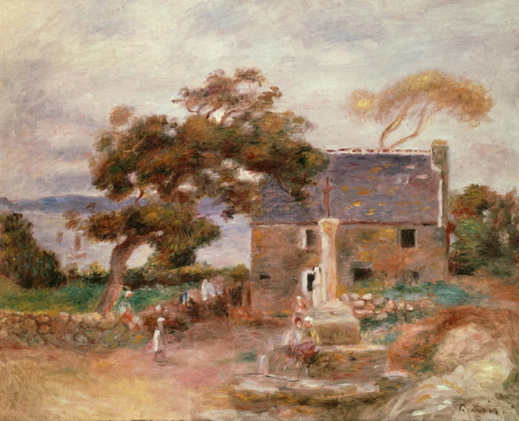 Detail of The Farmhouse at Cagnes by Pierre Auguste Renoir