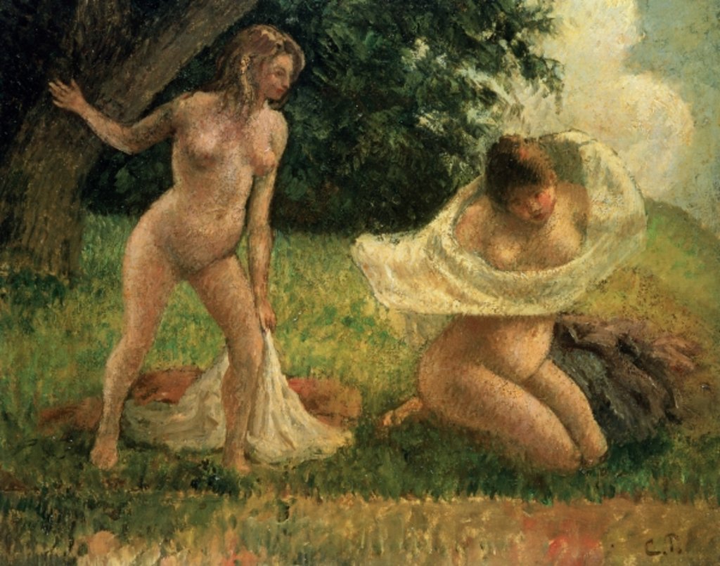 Detail of The Bathers by Camille Pissarro
