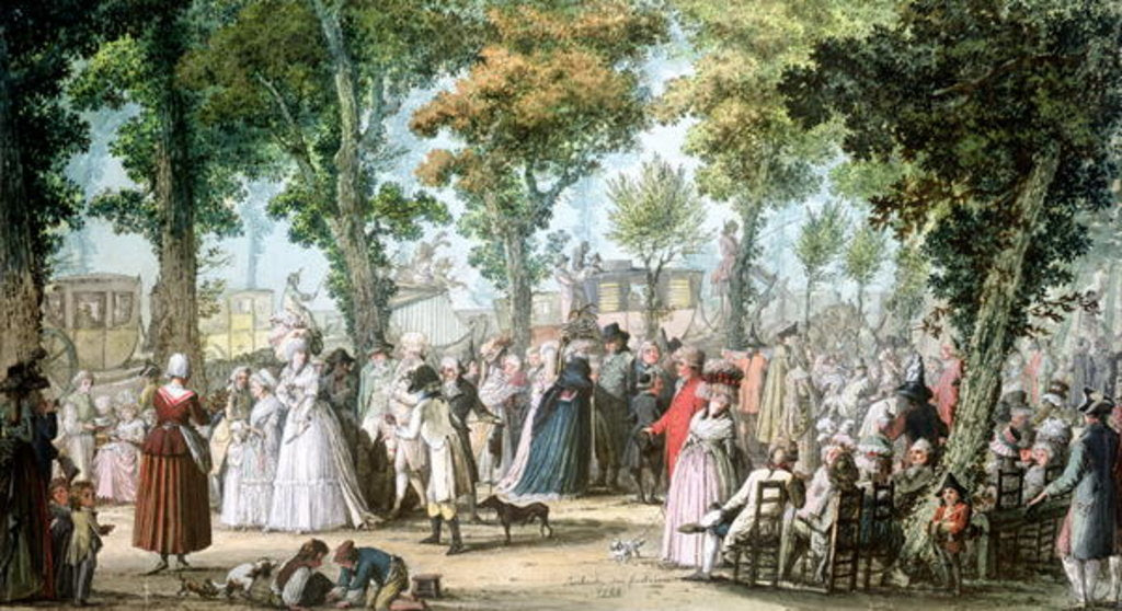 Detail of Promenade en Boulevard du Temple, 1788 by Jacques Francois Joseph Swebach