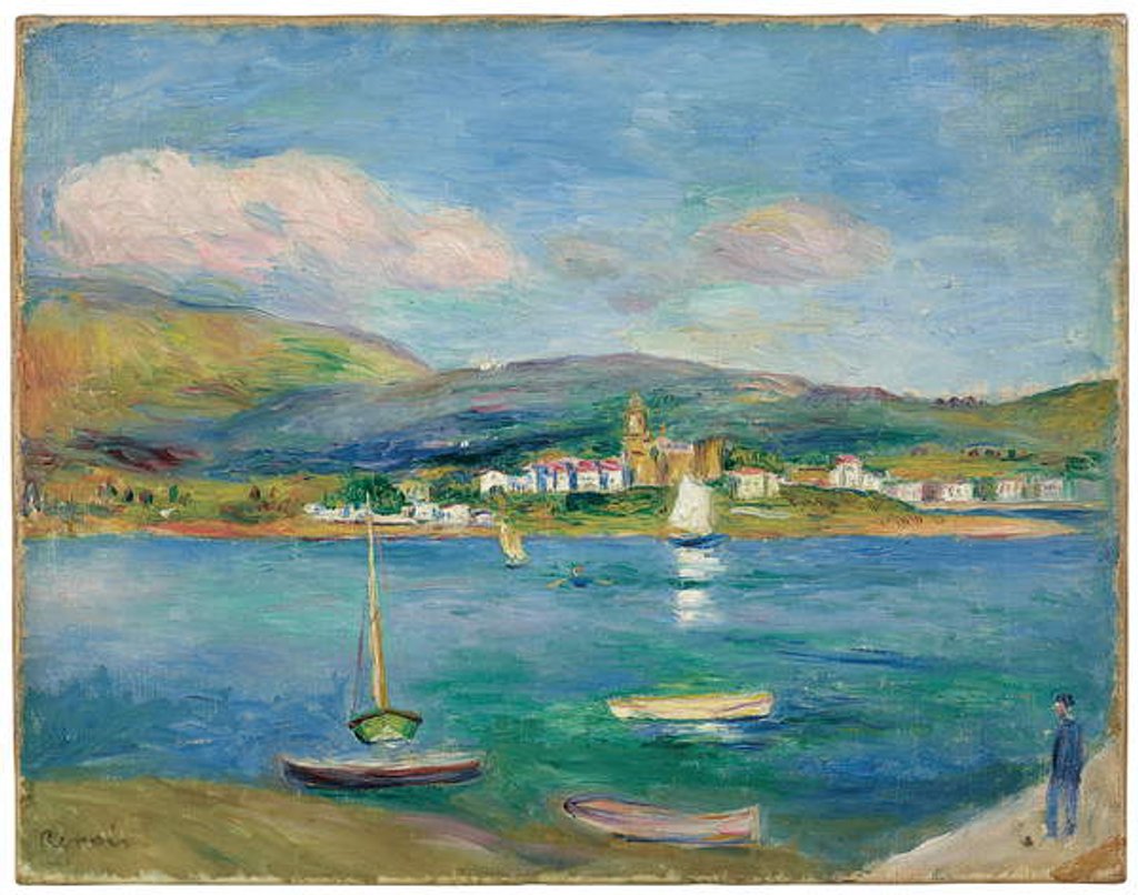 Detail of Port de pêche, Vue de Fontarabie depuis Hendaye, 1895 by Pierre Auguste Renoir