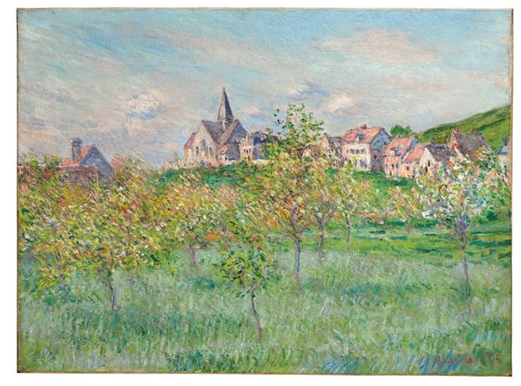 Detail of Printemps à Giverny, effet d'après-midi, 1885 by Claude Monet