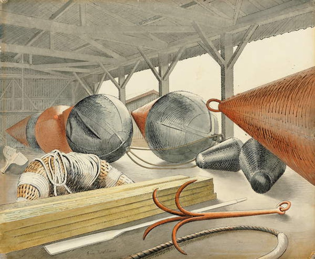 Detail of Buoys and Grappling Hook, 1933 by Eric Ravilious