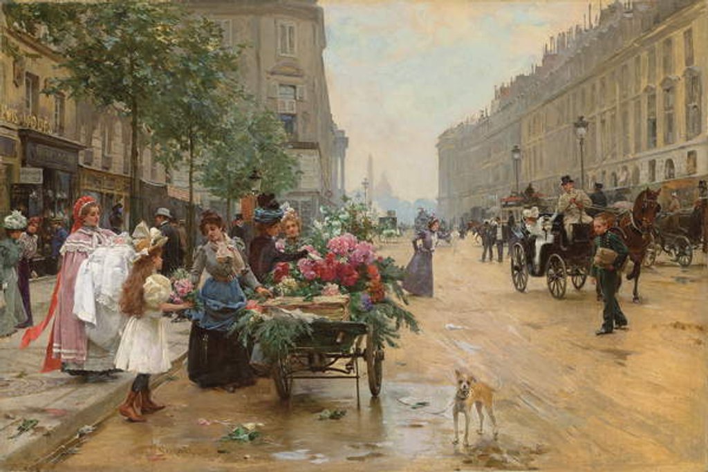Detail of Rue Royale, Paris, 1898 by Louis de Schryver
